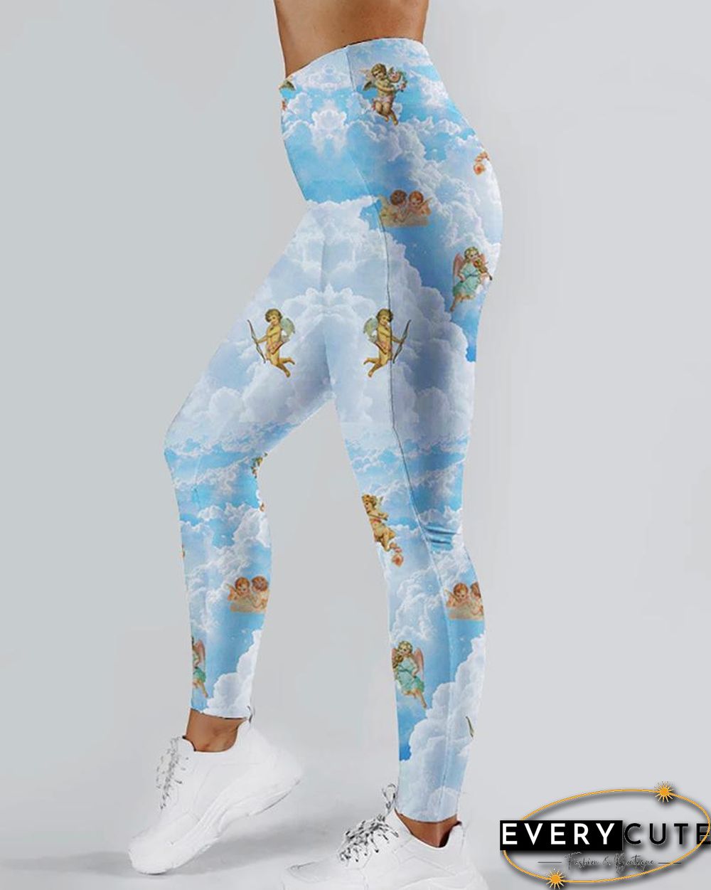 Print High Waist Slim Fit Pants P14157