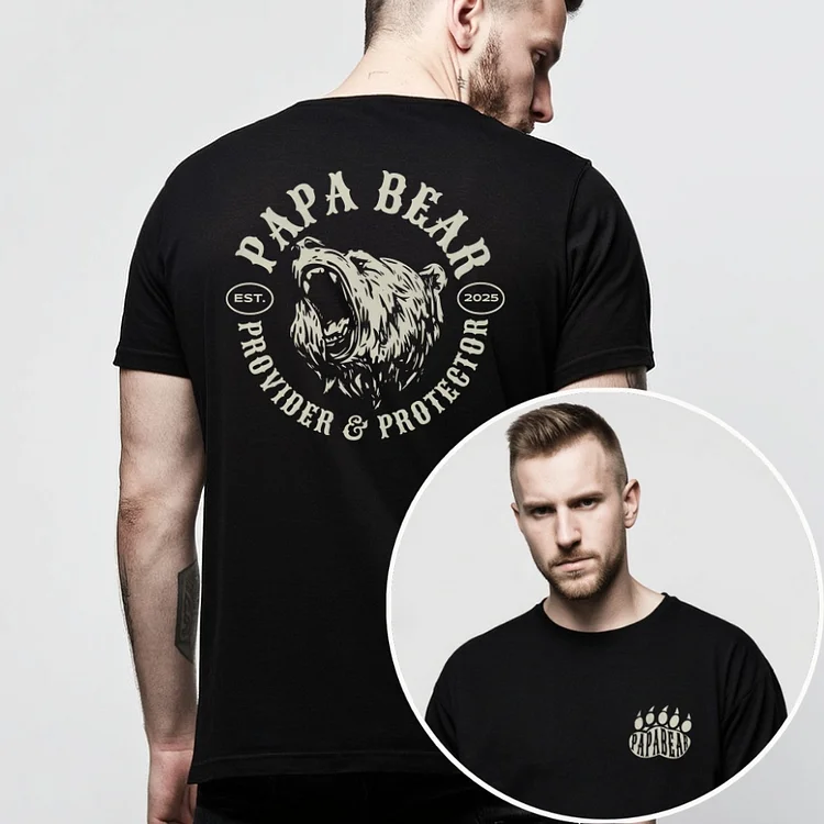 Funny Dad Bear T-shirt, Provider & Protector Shirt, Humorous Father’s Day Gift, Custom Year T-shirt