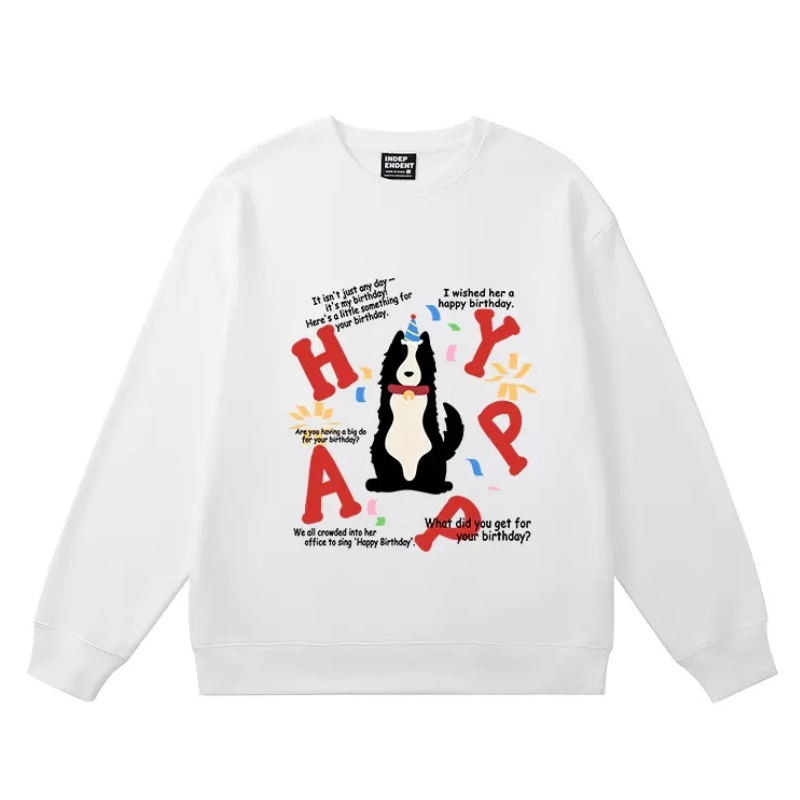 Women Happy Birthday Print Sweatshirt