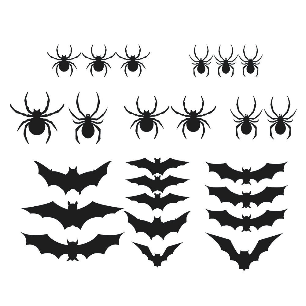 

Halloween Bat Spider PVC Wall Sticker Horror Paster Home Party Decoration, 501 Original