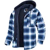 Autumn and Winter Thick Cotton-padded Plaid Long-sleeved Loose Hooded Men's Jacket