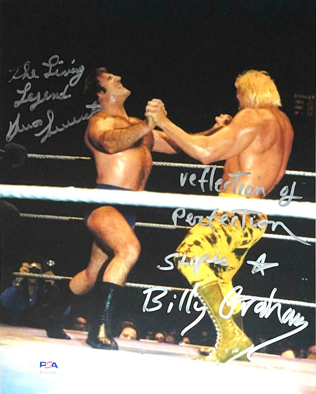 BRUNO SAMMARTINO AND BILLY GRAHAM HAND SIGNED 8X10 Photo Poster painting WITH PSA DNA COA 1