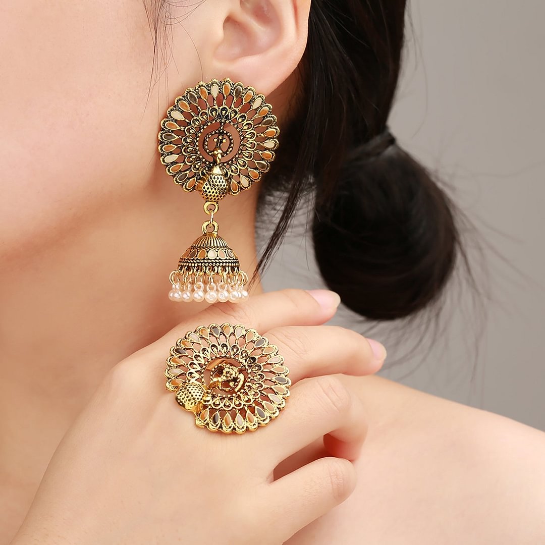 Women's Bohemia Earrings Ring Set