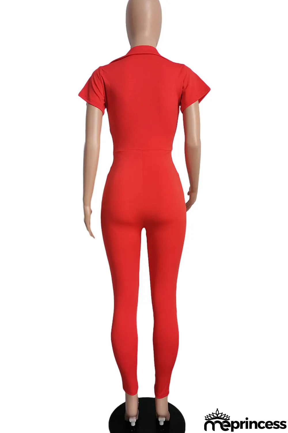 Khaki Casual Solid Split Joint Zipper Collar Regular Jumpsuits