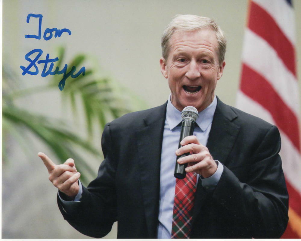 TOM STEYER SIGNED AUTOGRAPH 8x10 Photo Poster painting - IMPEACH TRUMP, 2020, PRESIDENT