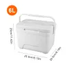 6L Insulated Portable Cooler with Handle Ice Bucket for Outdoor Picnic (White)