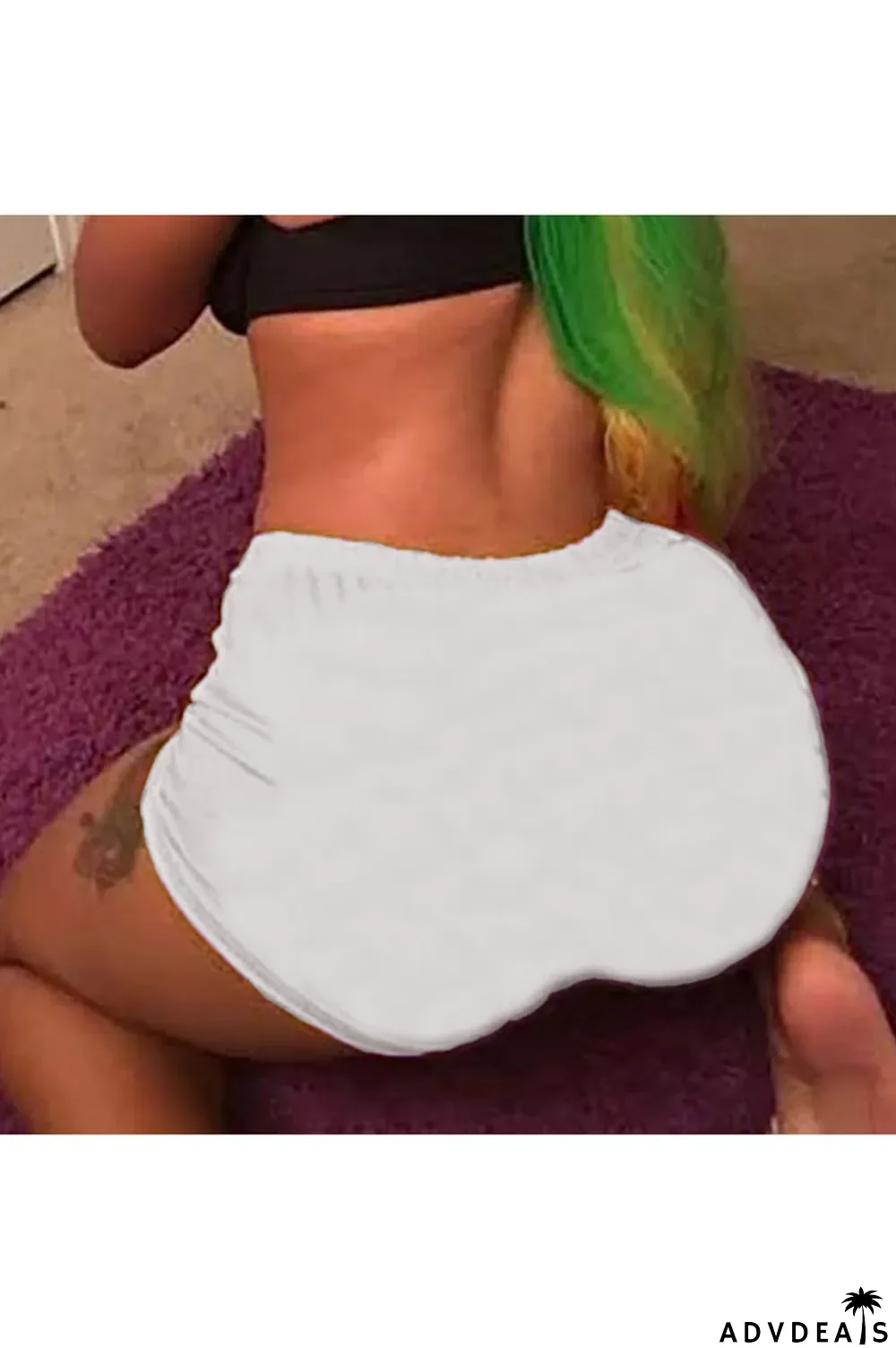 Army Green Elastic Fly High Solid Straight shorts Bottoms