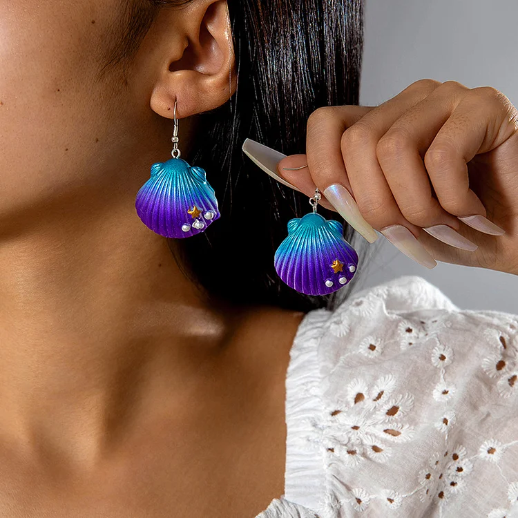Vacation Gradient Shell Earrings