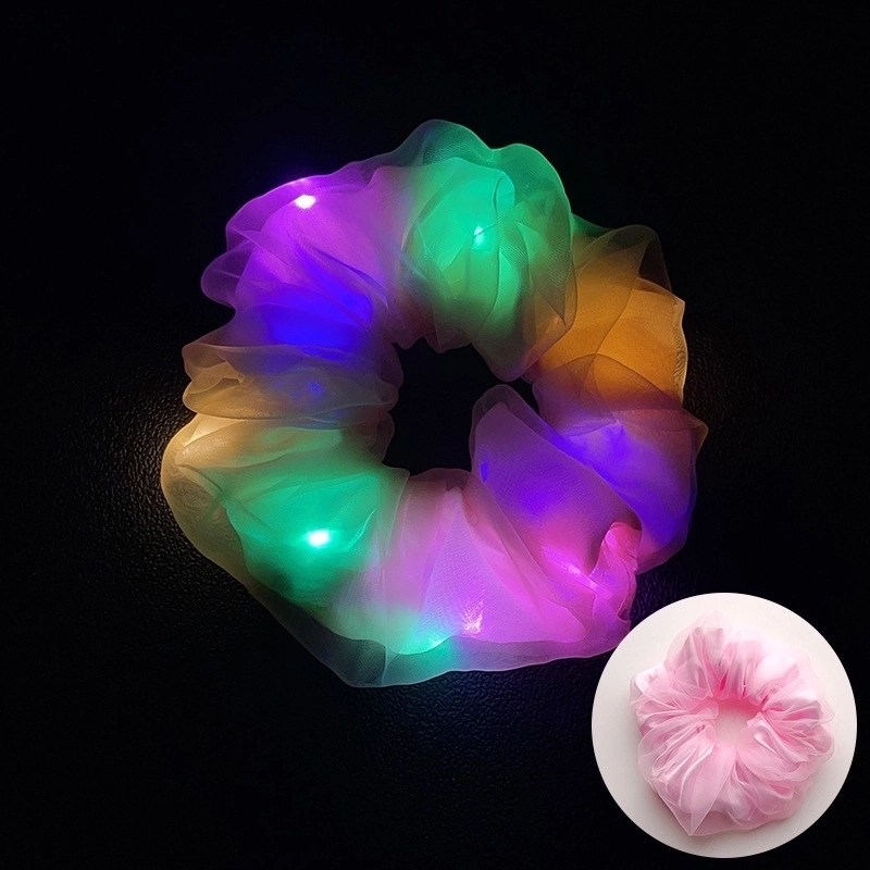 Halloween Novelty Women’S Solid Color Artificial Crystal Luminous Hair Tie
