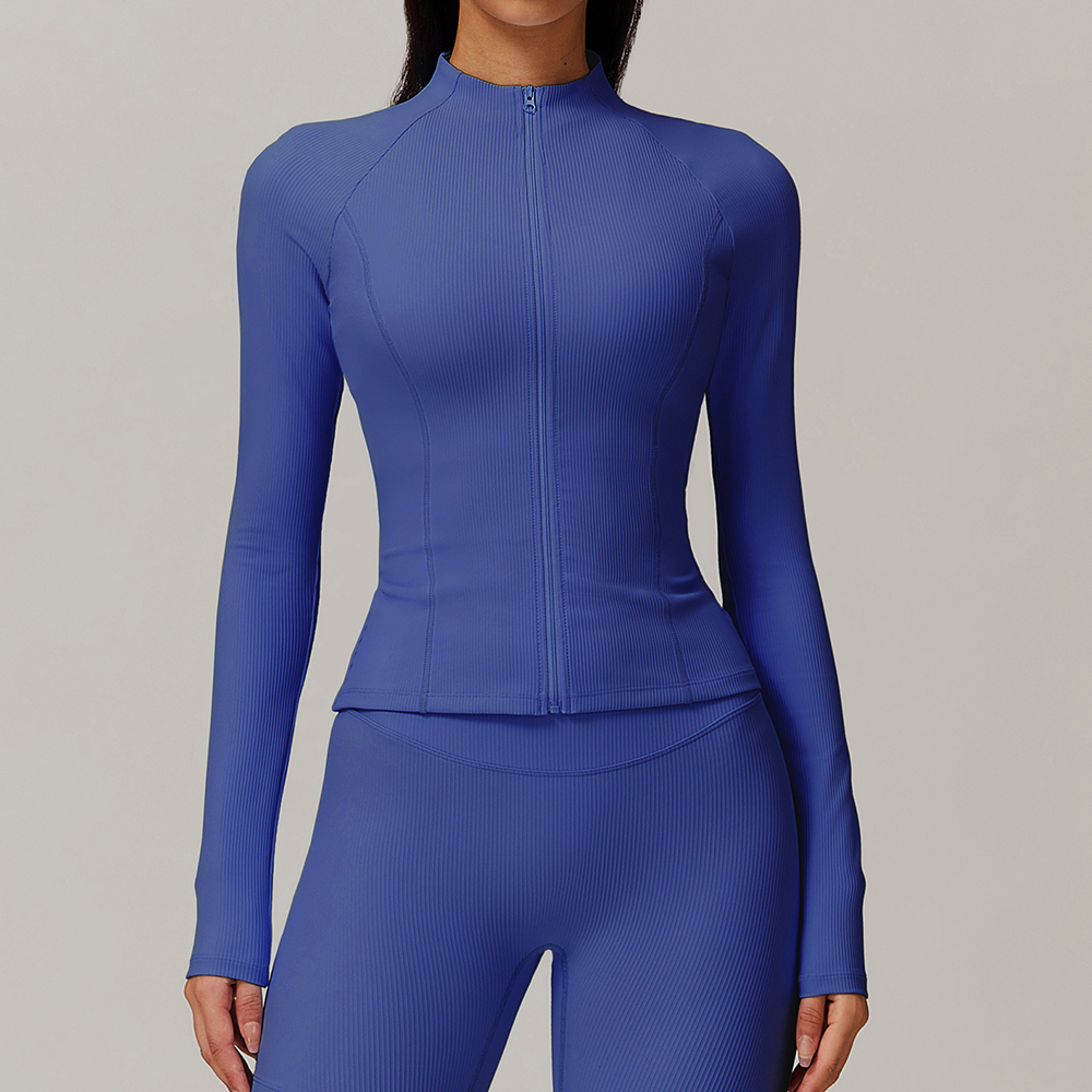 Mayfirstaudio Yoga Shirts Women's Autumn Winter Sports Tops Slim Fit Zipper Casual Long Sleeved Jackets Running Fitness Clothes Gym Crop Top