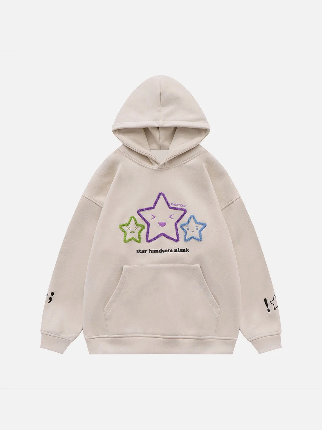 Knitting Embroidery Star Hoodie