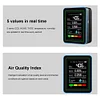 5-in-1 Air Quality Monitor CO2 Detector USB Charging Portable for Indoor Outdoor