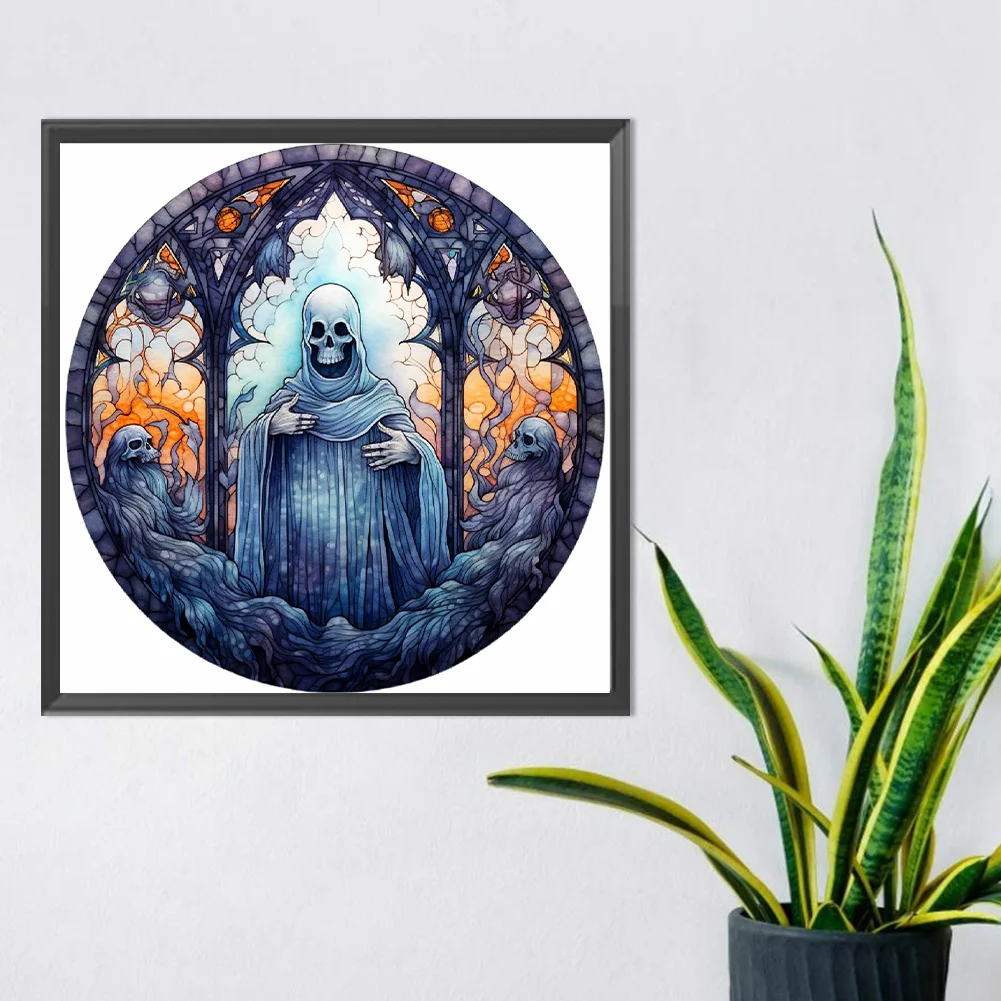 Full Round Diamond Painting 30*30cm - Scary Halloween