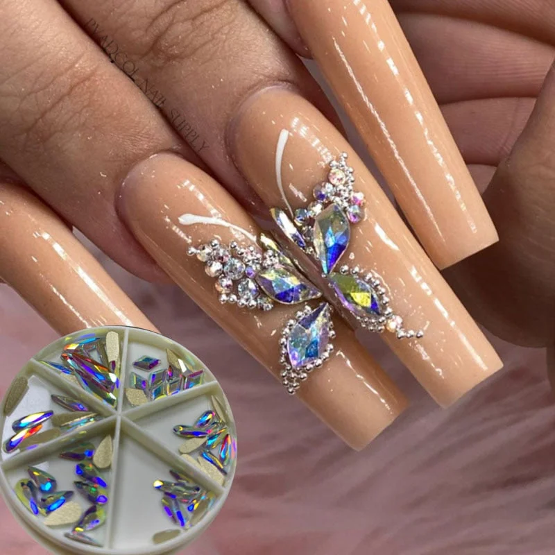 3D Metal Nail Art Rivets Stud Charms Moon Star Heart Nails Sequins Cross Hollow Slice DIY Strass Jewelry Rhinestones Manicure-Nail Inspo