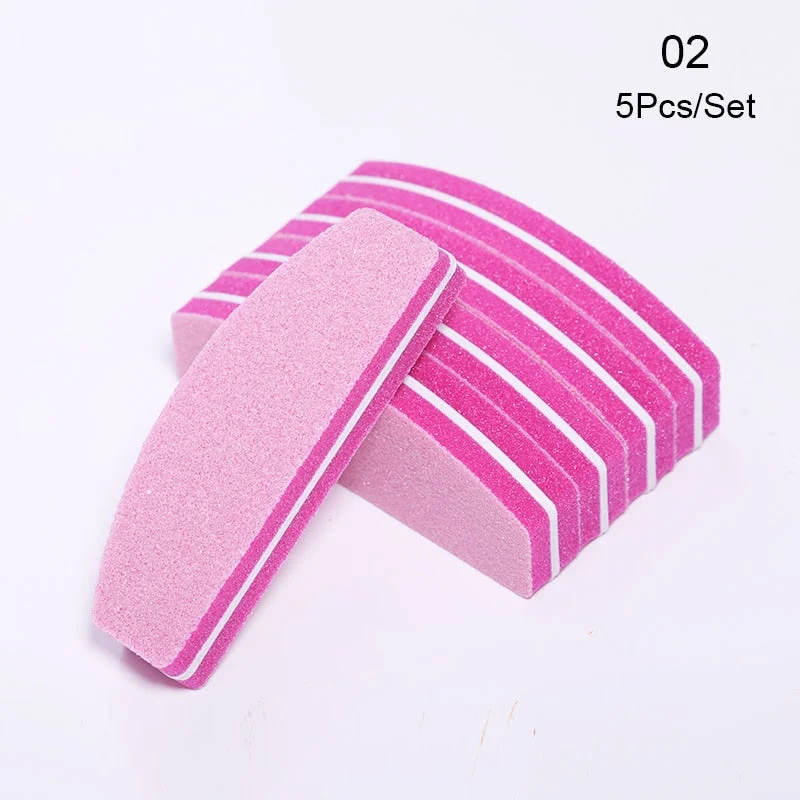 Pink White Buffing Sanding Files Block Pedicure Manicure Care Sponge Nail Art Buffer Grindig Polishing No Hurt Nail Art Tools-Nail Inspo
