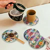 4pcs DIY Diamond Painting Acrylic Coaster Flower Waterproof Cup Coaster、[Everydayedeals]