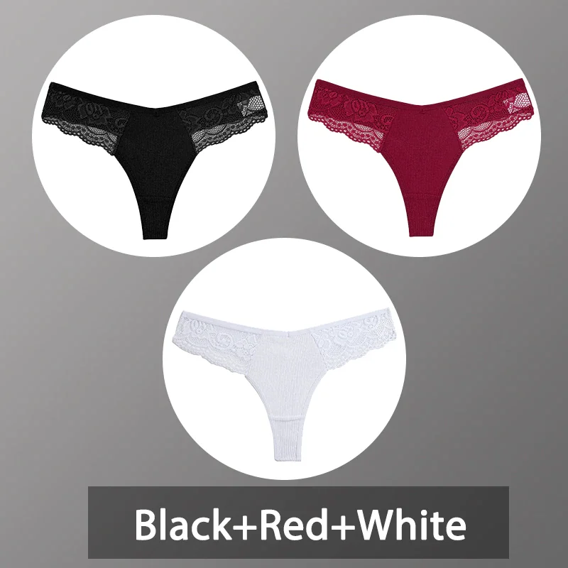 Billionm Women Cotton Panties Sexy Lace Underwear G-String Thong Perspective Hollow Out Lingerie Female Comfortable Low Waist Underpant