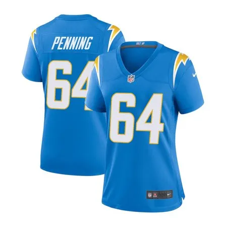 Women's Los Angeles Chargers #64 Trevor Penning  Blue Game Jersey
