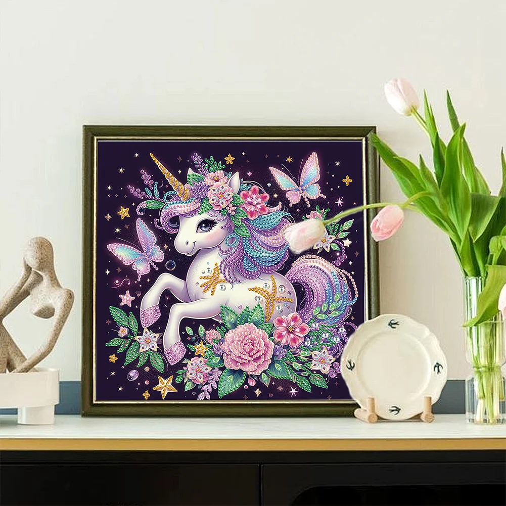 Diamond Painting - Partial Special Shaped Drill - Unicorn(Canvas|30*30cm)