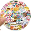 50PCS Happy Birthday Transferable Stickers for DIY Project Laptop Suitcase Decorating