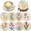 8pcs/set Diamond Painting Bouquet Coaster Cup Cushion Home Decor