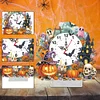 Acrylic Special Shaped Halloween Pumpkin Diamond Painting Clock Desktop Decor