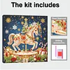 DIY Special Shape Diamond Painting Pearl Art With Inner Frame Kit 25x25cm(Christmas Carousel)