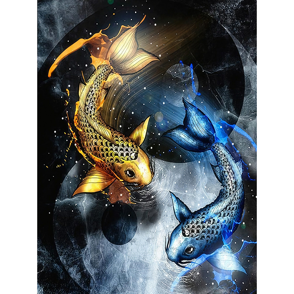 

Carp Playing in the Water - Round Drill Diamond Painting - 30*40CM, 501 Original