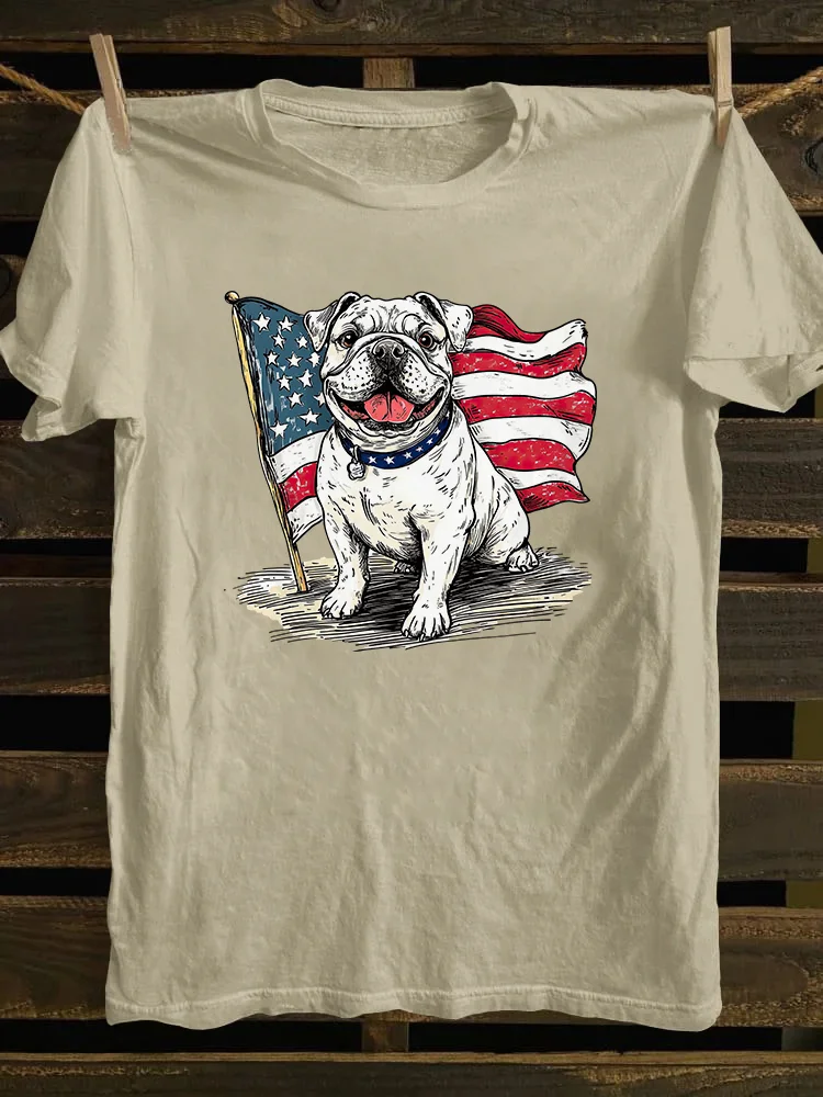 Bulldog 4th Of July T-shirt