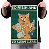 Brush Teeth Cat - Vintage Metal Signs(12*16Inch) - Cat