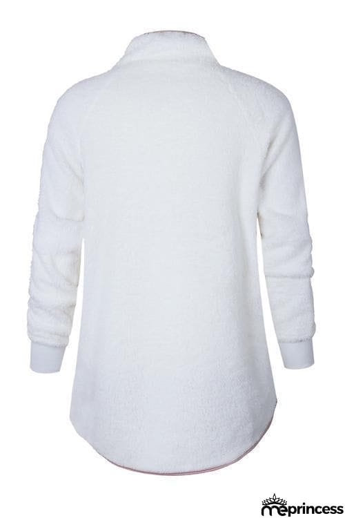 Buttons Color Block Hoodie