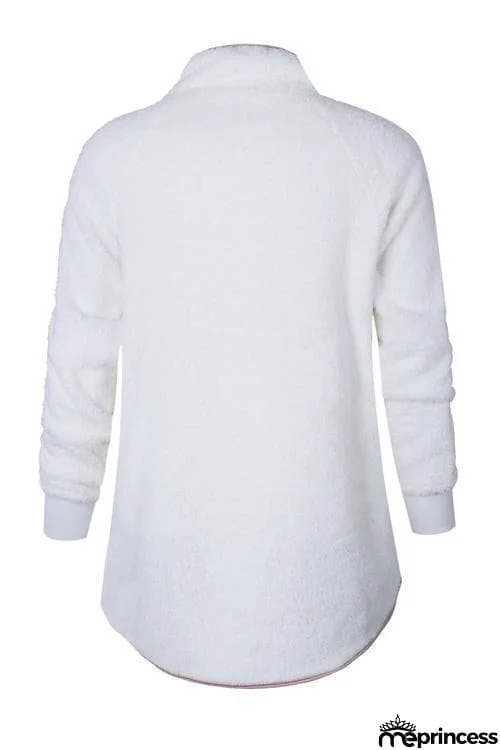 Buttons Color Block Hoodie