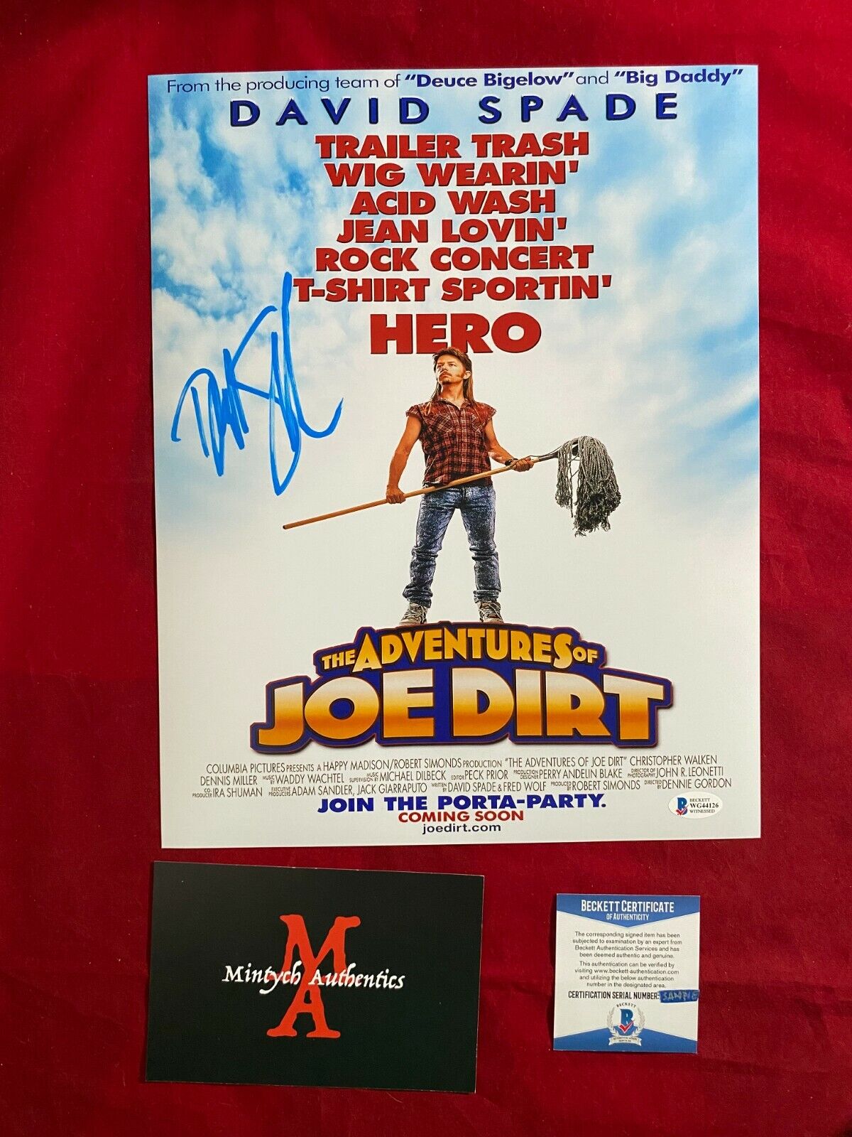 DAVID SPADE AUTOGRAPHED SIGNED 11x14 Photo Poster painting! JOE DIRT! BECKETT COA! SNL! COMEDY!