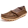 Women's Wide Width Leather Loafers Flat Shoes