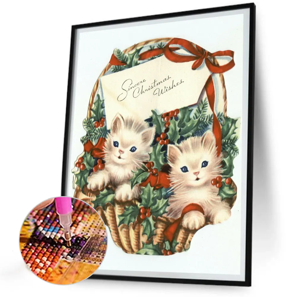 Diamond Painting - Full Round Drill - Cat Gift Bar(Canvas|30*40cm)