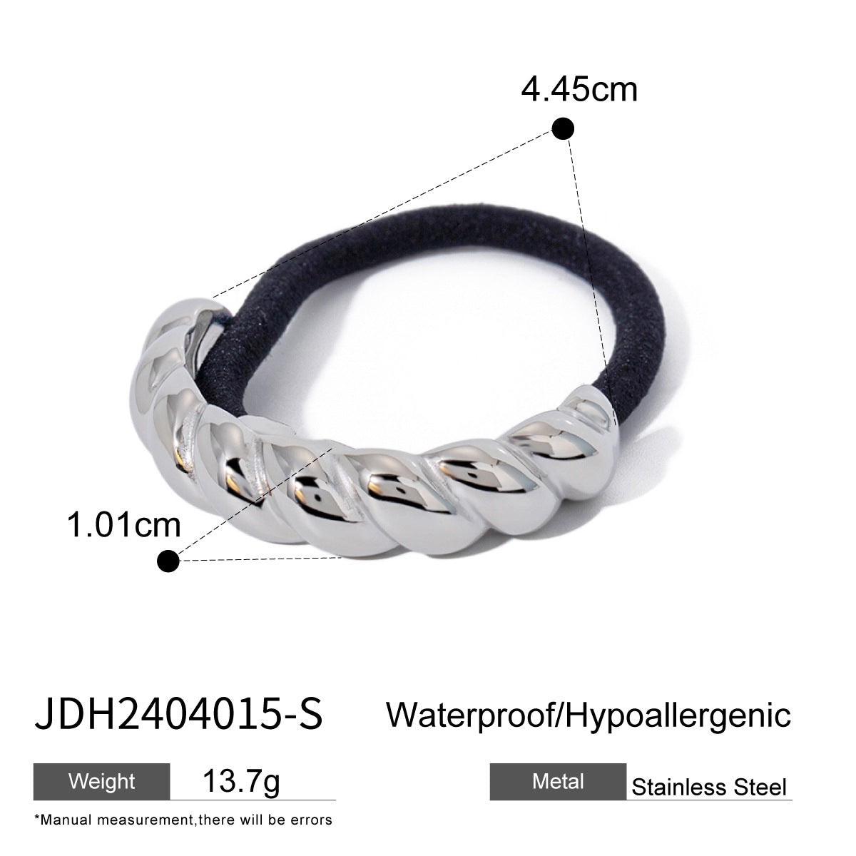 IG Style Ellipse Stainless Steel Electroplating Hair Ties