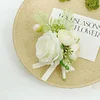 10PCS Wedding Bridal Groom Catering Ceremony Guests Corsage Boutonniere Wrist Bouquet Artificial Flower