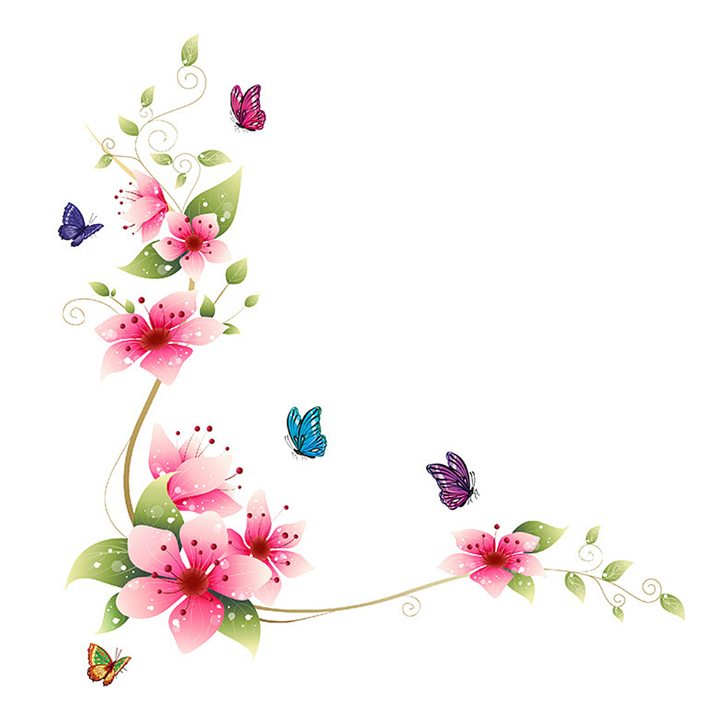 

PVC Flowers Butterfly Wall Glass Stickers Bathroom Tile Wall Decor, 501 Original