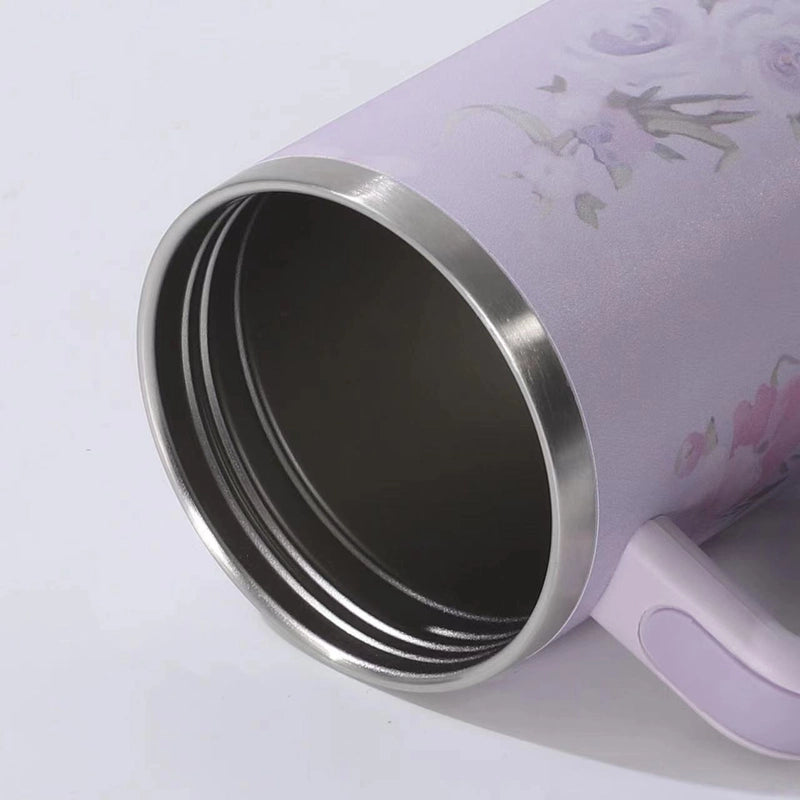 Casual Flower 201 Stainless Steel 304 Stainless Steel Thermos Cup 1 Piece