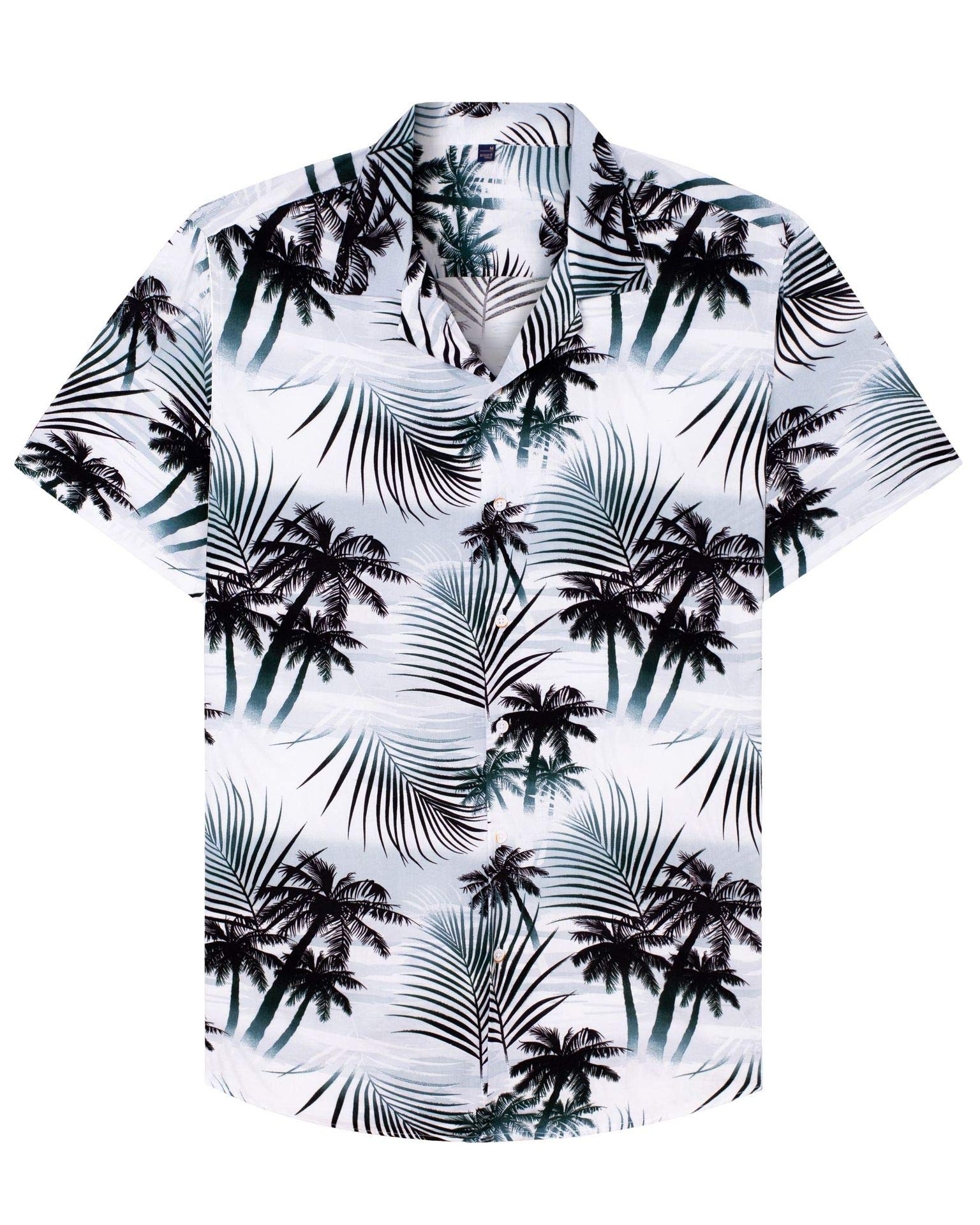 Men's Classic Casual Hawaiian Coconut Tree Print Shirts PLUSCLOTHESMAN