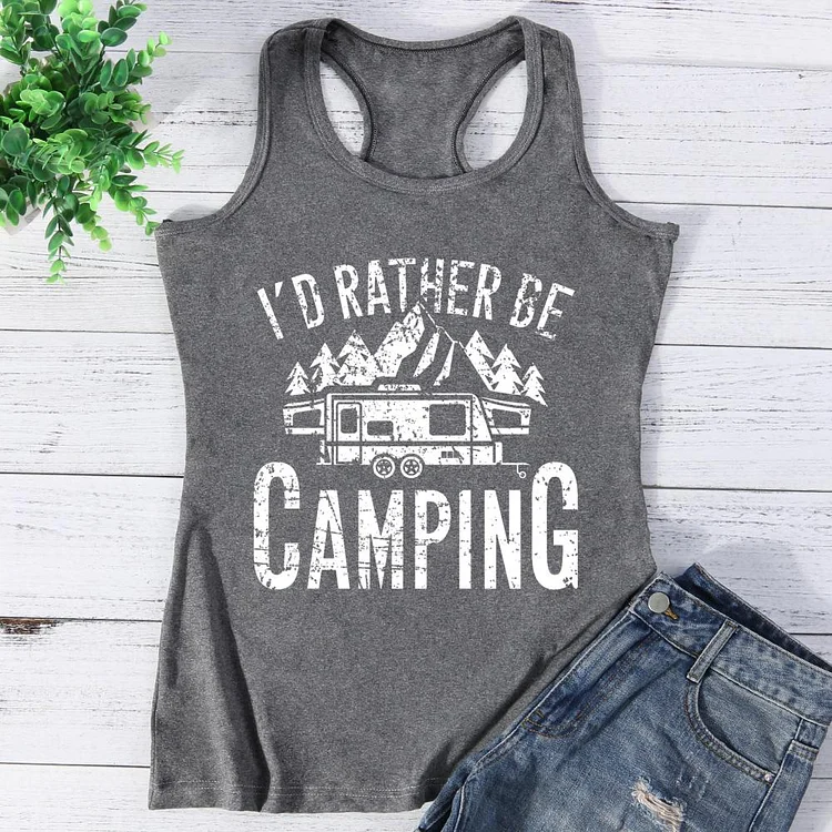 I'd rather be camping Vest Top-Annaletters