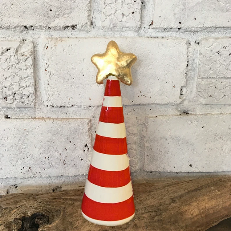 Ceramic Christmas Tree,  Small Batch Pottery, Whimsical Christmas, happy art