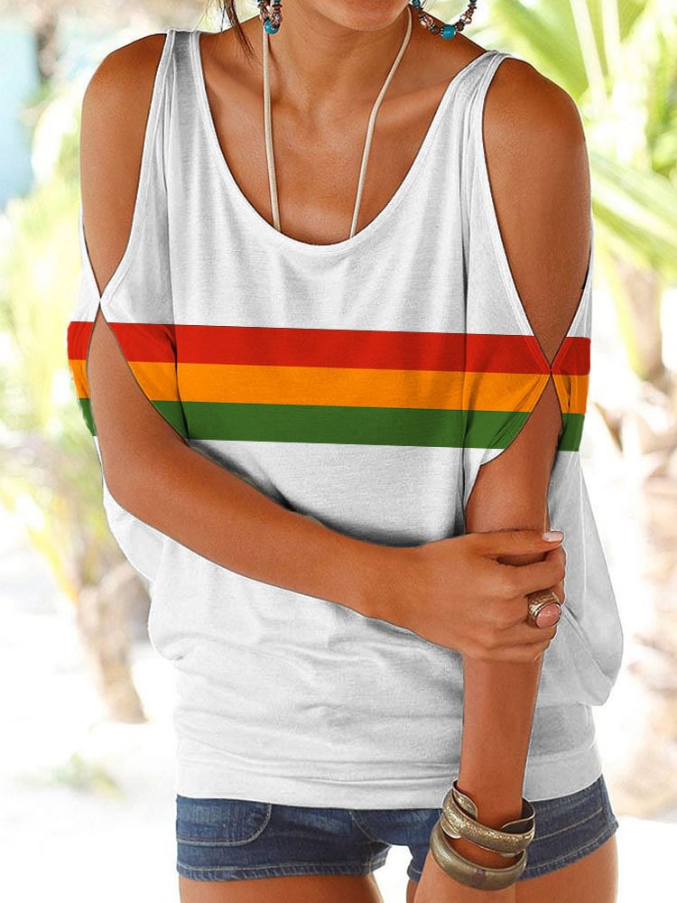 Black Pride Stripe Comfy Off The Shoulder T Shirt