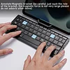Mini Foldable Bluetooth Keyboard with Magnetic Holder, Aluminum Alloy Mini Silent Folding Keyboard Portable Lightweight Portable Bluetooth Keyboard Android Rechargeable Keyboard for Tablets, iPads, Mobile Phones