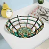 (US Local)Flower Diamond Painting Wooden Serving Tray Decorative Diamond Art Fruit Tray(E)