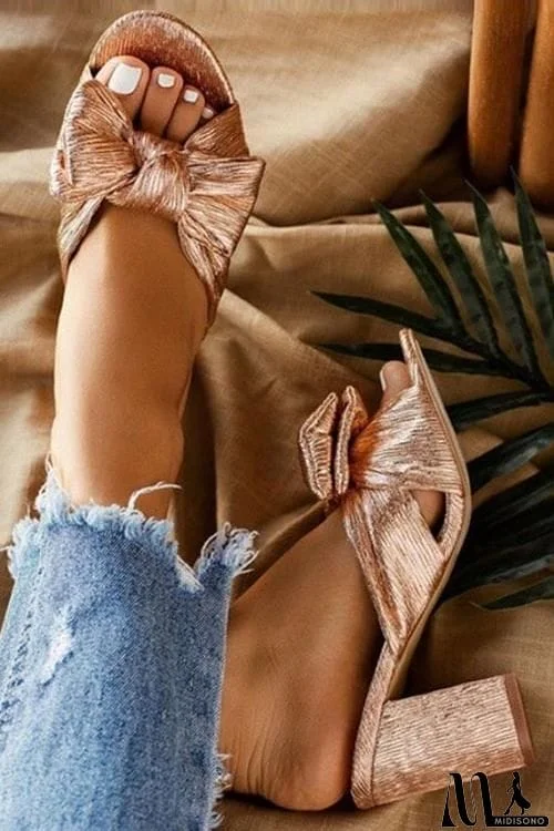 MidiSono - Metal Feeling Bow High Heel Slipper