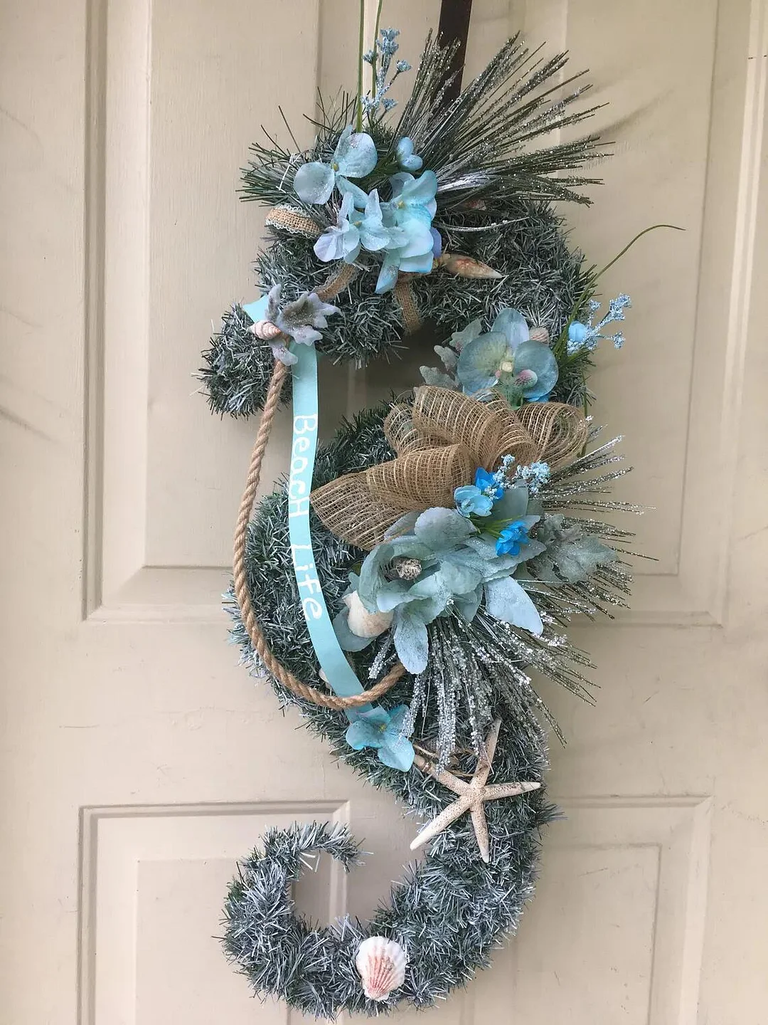 Seahorse Wreath - "Beach Life" Sea Horse Door Decoration