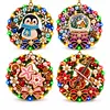 4PCS DIY Christmas Pearl Diamond Painting Acrylic Ornaments with Lights, Pearl & Special Shaped Diamond Wreath Hanging Decorations,Christmas Tree Ornament Kit