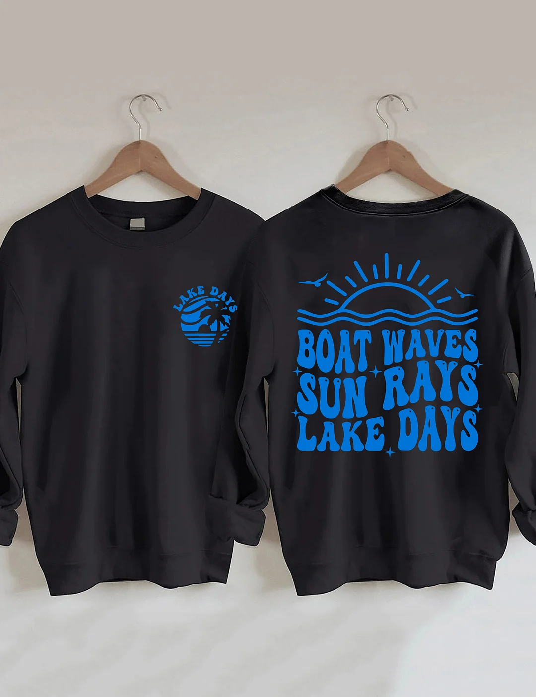 Boat Waves Sun Rays Lake Days Sweatshirt