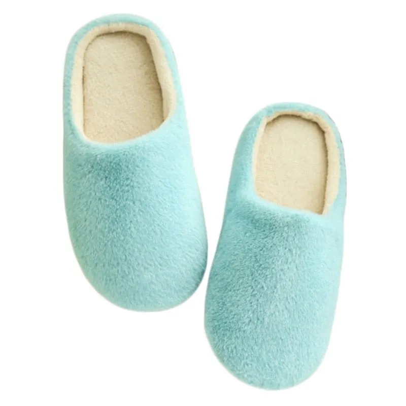 Men Women Wool House Slippers Warm Soft Flat Shoes Home Indoor Footwear Candy Color Autumn Winter Fashion 2021 Shoe Plus Size 45
